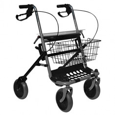 carrello per disabili pieghevole in acciaio con 4 ruote